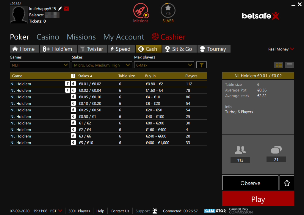 Betsafe lobby