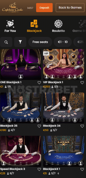 Captain Cooks Live Games