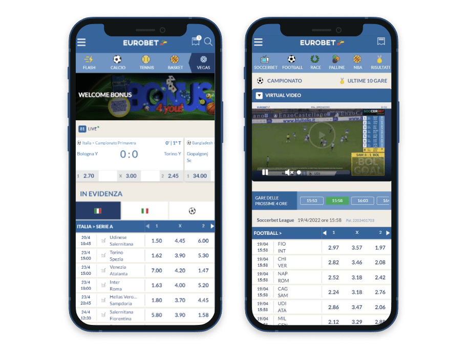 Interfaccia di EuroBet