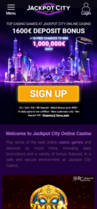Jackpot City Casino Mobile Homepage