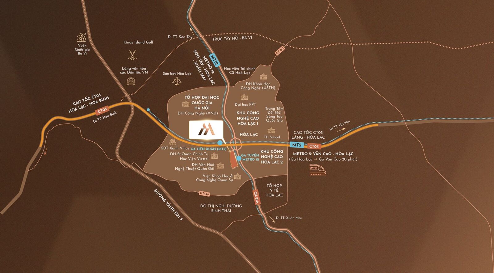 vị trí dự án hòa lạc metro city
